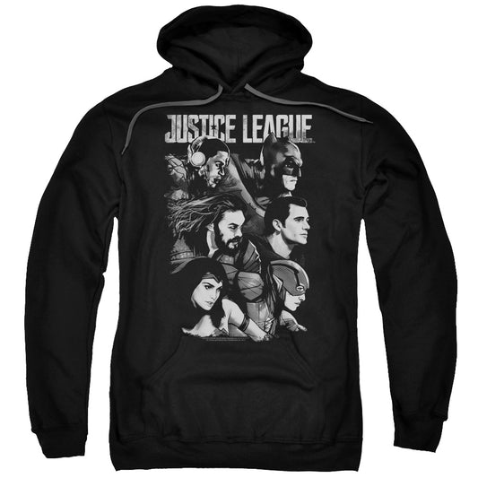 Justice League Movie Pushing Forward Mens Hoodie Black