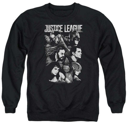 Justice League Movie Pushing Forward Mens Crewneck Sweatshirt Black