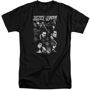 Justice League Movie Pushing Forward Mens Tall T Shirt Black