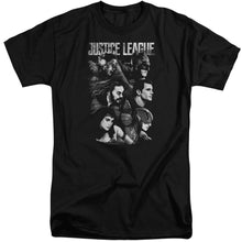Load image into Gallery viewer, Justice League Movie Pushing Forward Mens Tall T Shirt Black