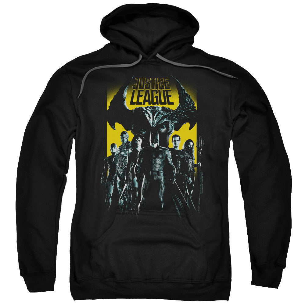 Justice League Movie Stand Up to Evil Mens Hoodie Black