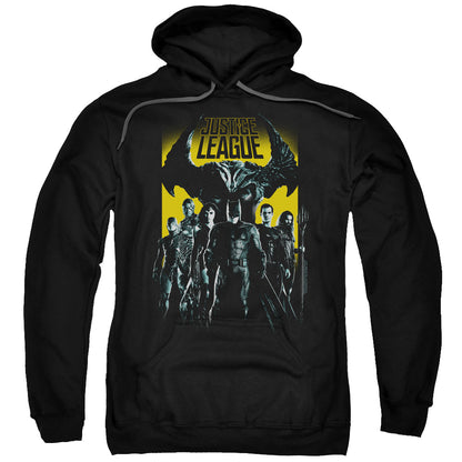 Justice League Movie Stand Up to Evil Mens Hoodie Black