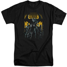 Load image into Gallery viewer, Justice League Movie Stand Up to Evil Mens Tall T Shirt Black
