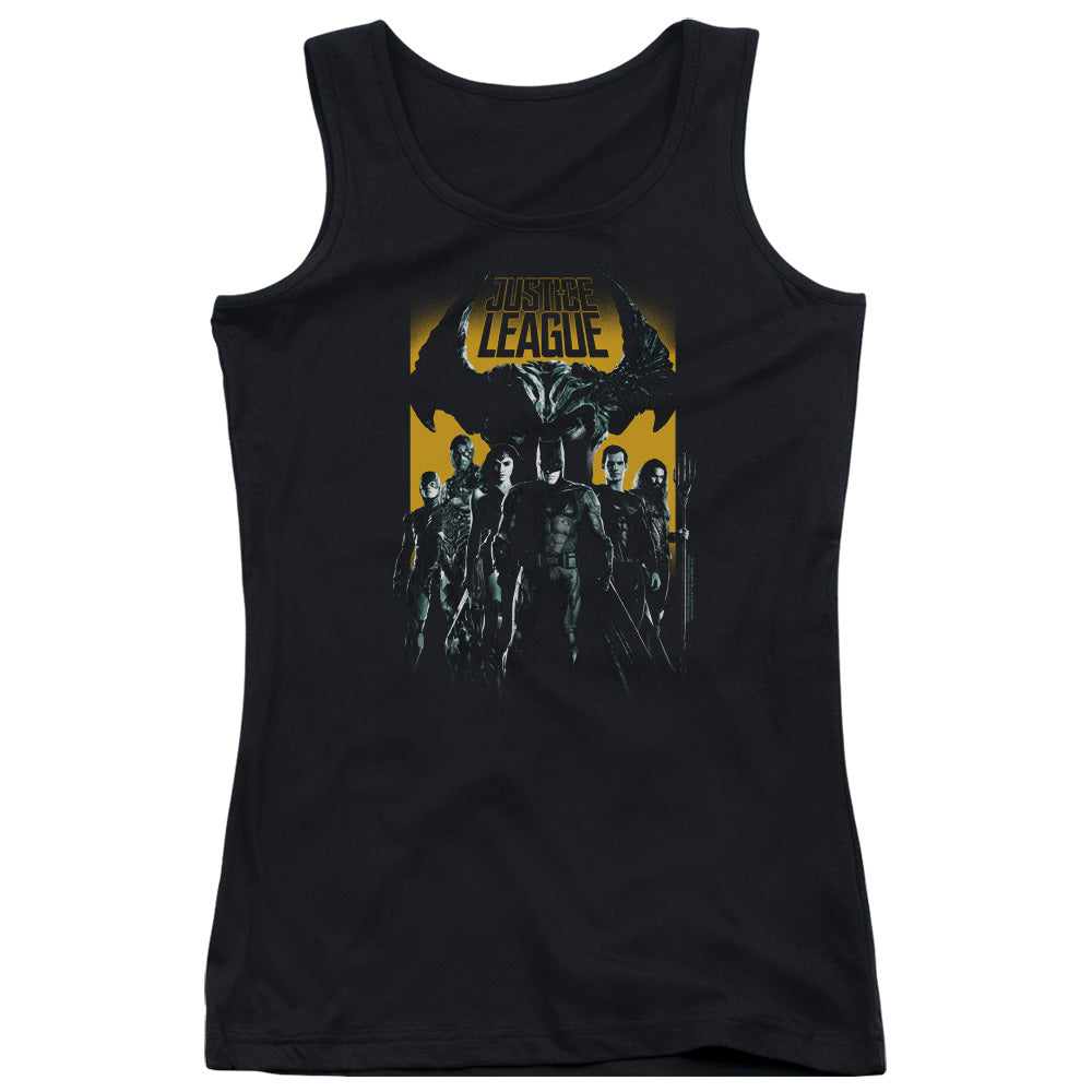 Justice League Movie Stand Up to Evil Womens Tank Top Shirt Black