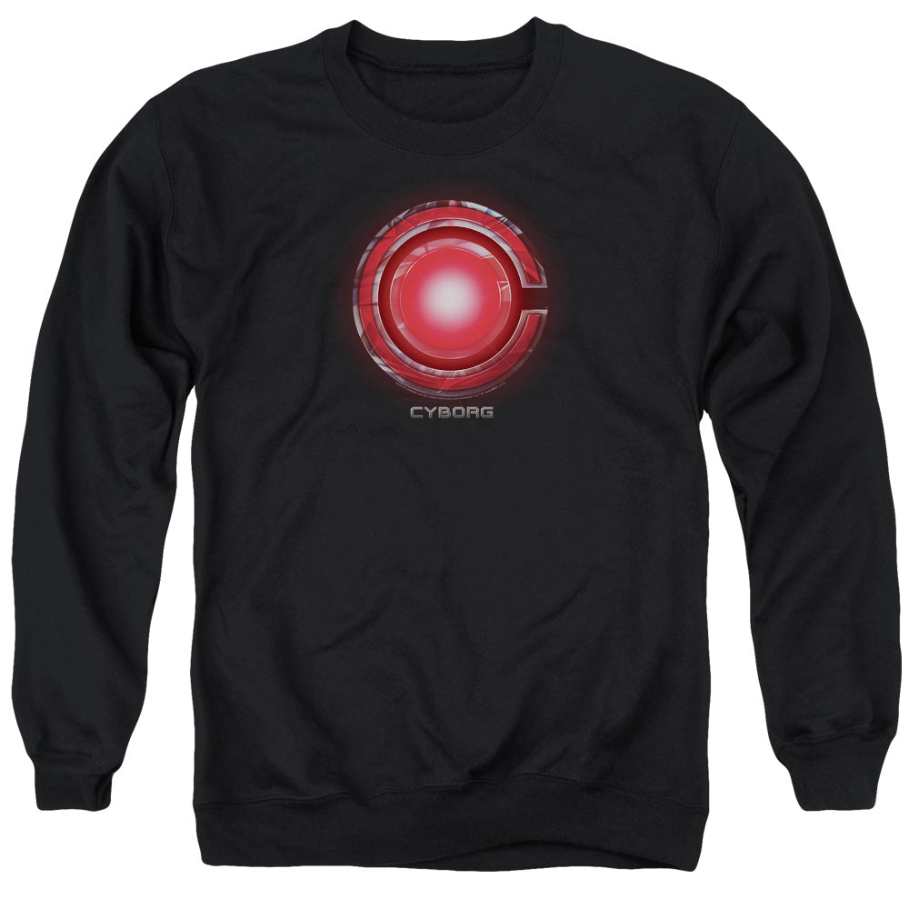 Justice League Movie Cyborg Logo Mens Crewneck Sweatshirt Black