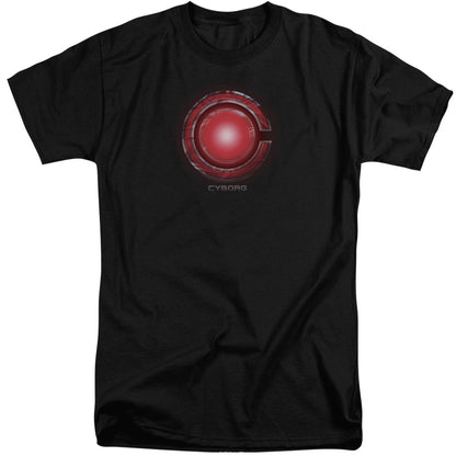 Justice League Movie Cyborg Logo Mens Tall T Shirt Black