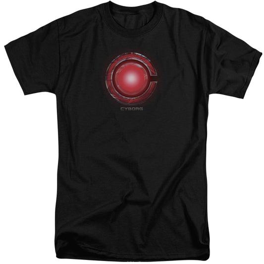 Justice League Movie Cyborg Logo Mens Tall T Shirt Black