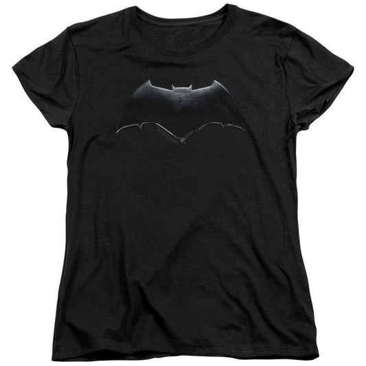 Justice League Movie Batman Logo Womens T Shirt Black