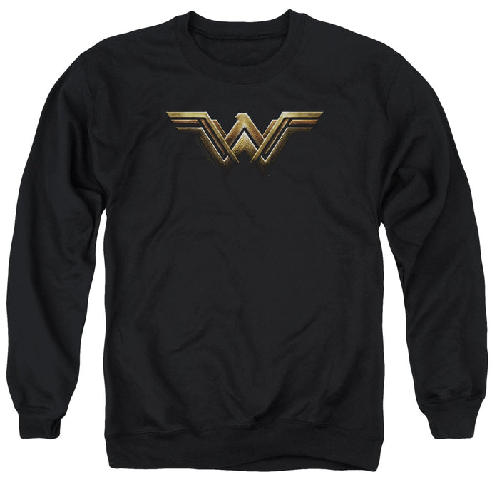 Justice League Movie Wonder Woman Logo Mens Crewneck Sweatshirt Black