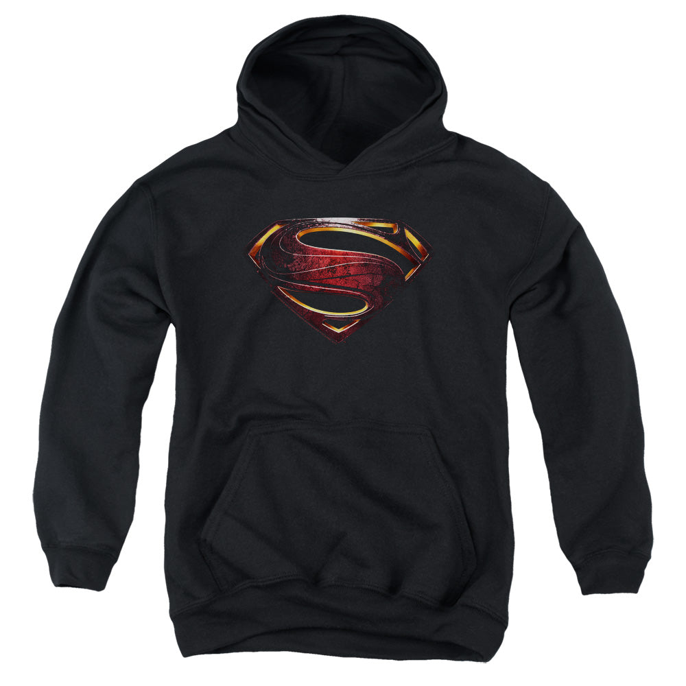 Justice League Movie Superman Logo Kids Youth Hoodie Black