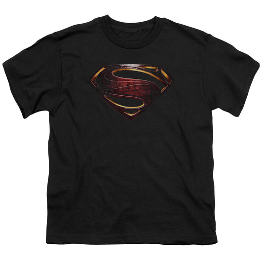 Justice League Movie Superman Logo Kids Youth T Shirt Black