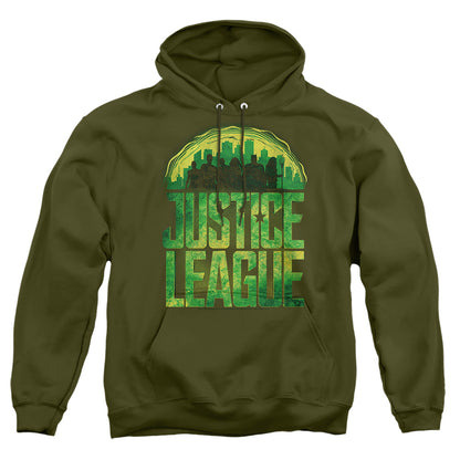 Justice League Movie Kryptonite Mens Hoodie Military Green Officially Licensed