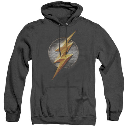 Justice League Movie Flash Logo Mens Heather Hoodie Black