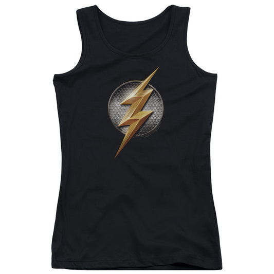 Justice League Movie Flash Logo Womens Tank Top Shirt Black