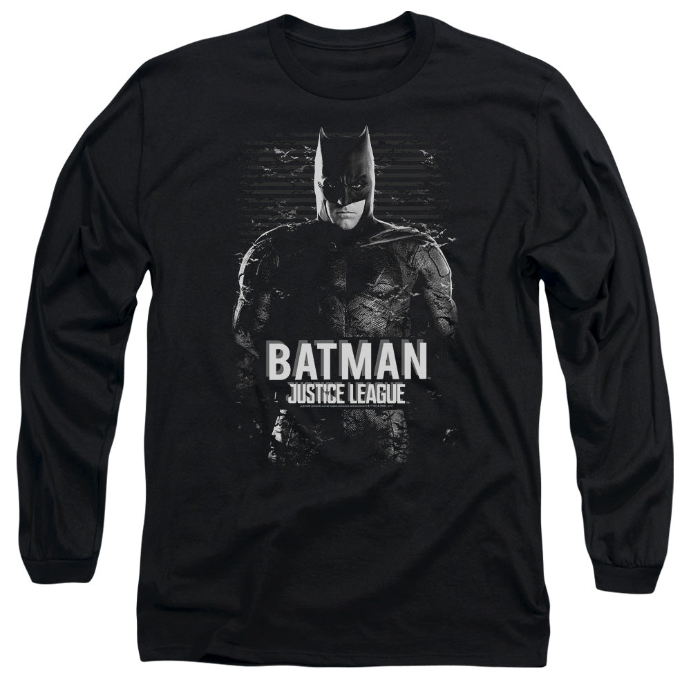 Justice League Movie Batman Mens Long Sleeve Shirt Black