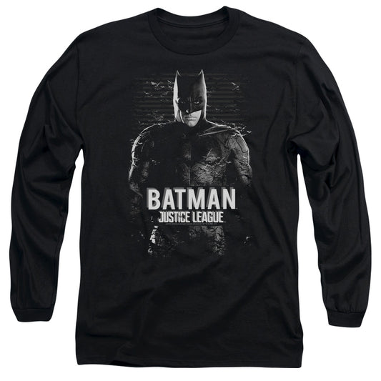 Justice League Movie Batman Mens Long Sleeve Shirt Black