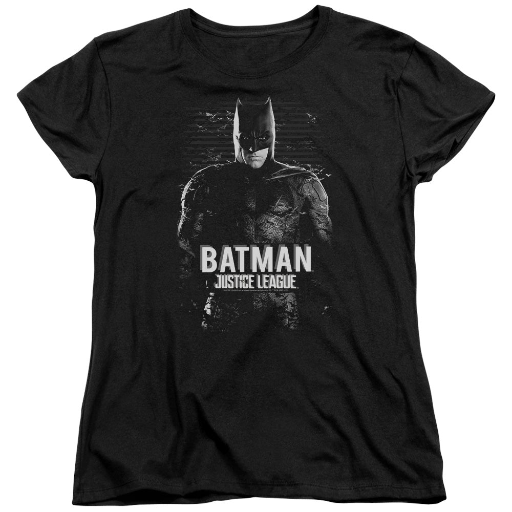 Justice League Movie Batman Womens T Shirt Black