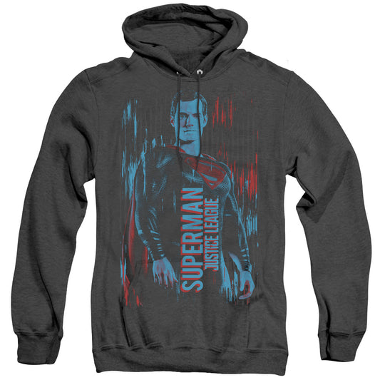 Justice League Movie Superman Mens Heather Hoodie Black