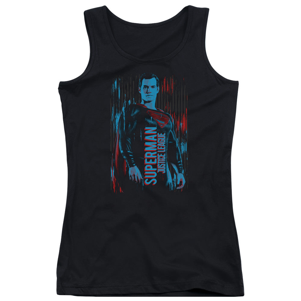 Justice League Movie Superman Womens Tank Top Shirt Black