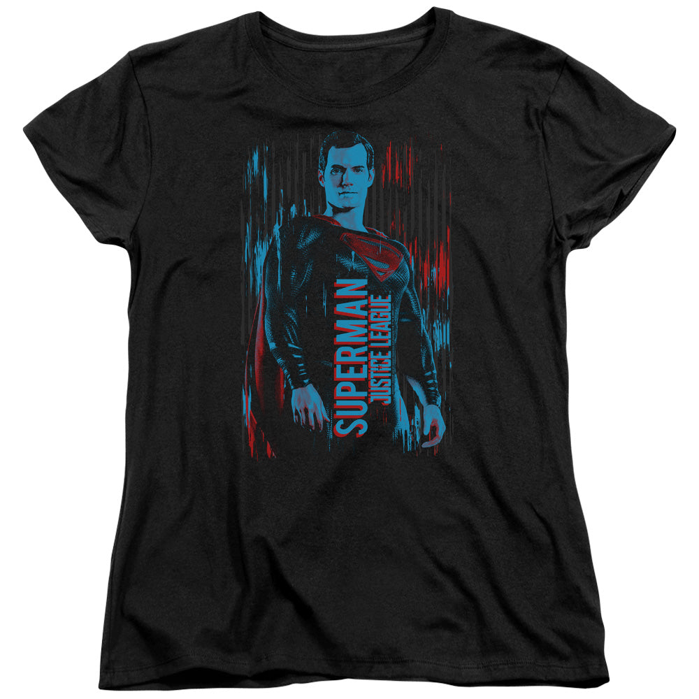 Justice League Movie Superman Womens T Shirt Black