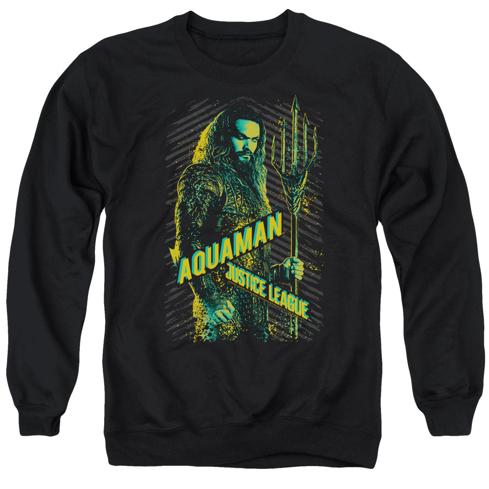 Justice League Movie Aquaman Mens Crewneck Sweatshirt Black