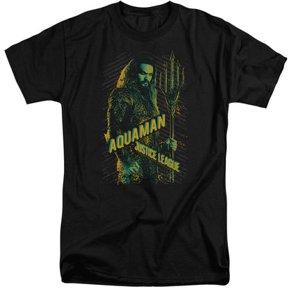 Justice League Movie Aquaman Mens Tall T Shirt Black