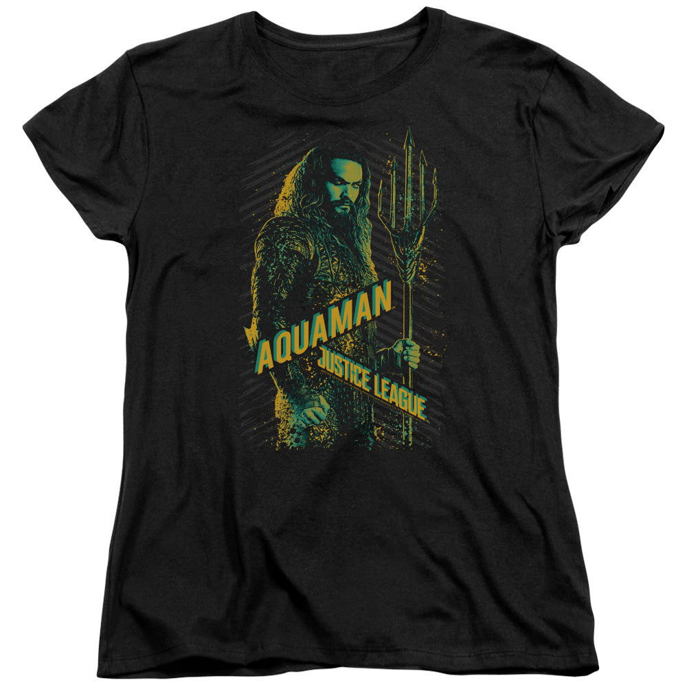 Justice League Movie Aquaman Womens T Shirt Black