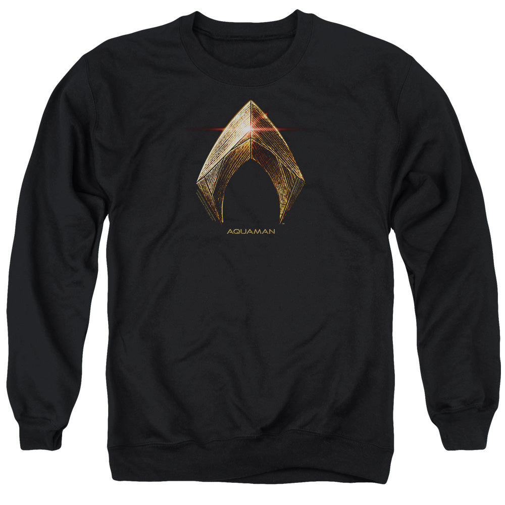 Justice League Movie Aquaman Logo Mens Crewneck Sweatshirt Black