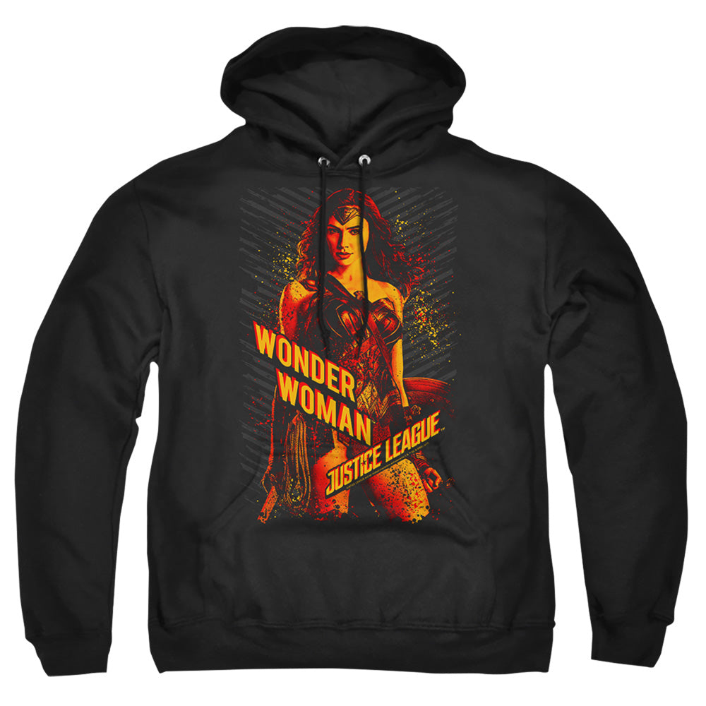 Justice League Movie Wonder Woman Mens Hoodie Black Officially Licensed