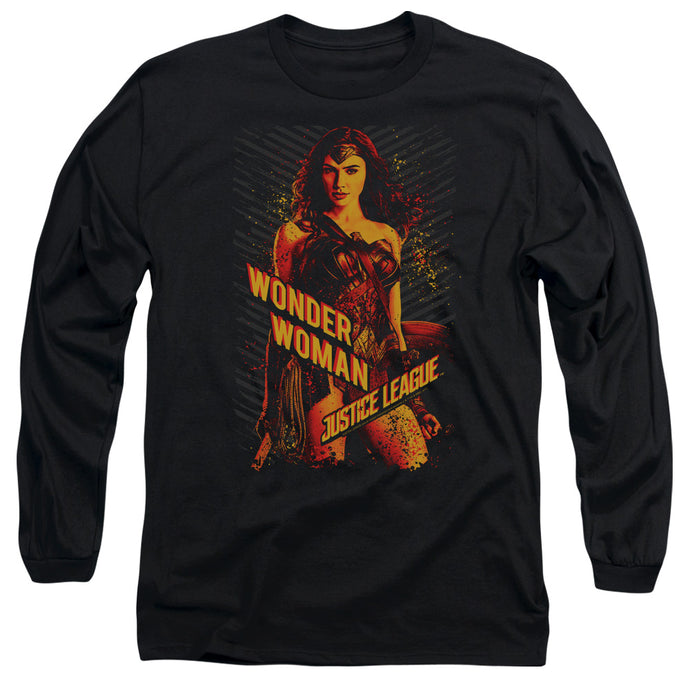 Justice League Movie Wonder Woman Mens Long Sleeve Shirt Black