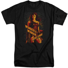 Load image into Gallery viewer, Justice League Movie Wonder Woman Mens Tall T Shirt Black