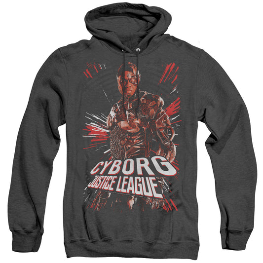 Justice League Movie Cyborg Heather Mens Hoodie Black