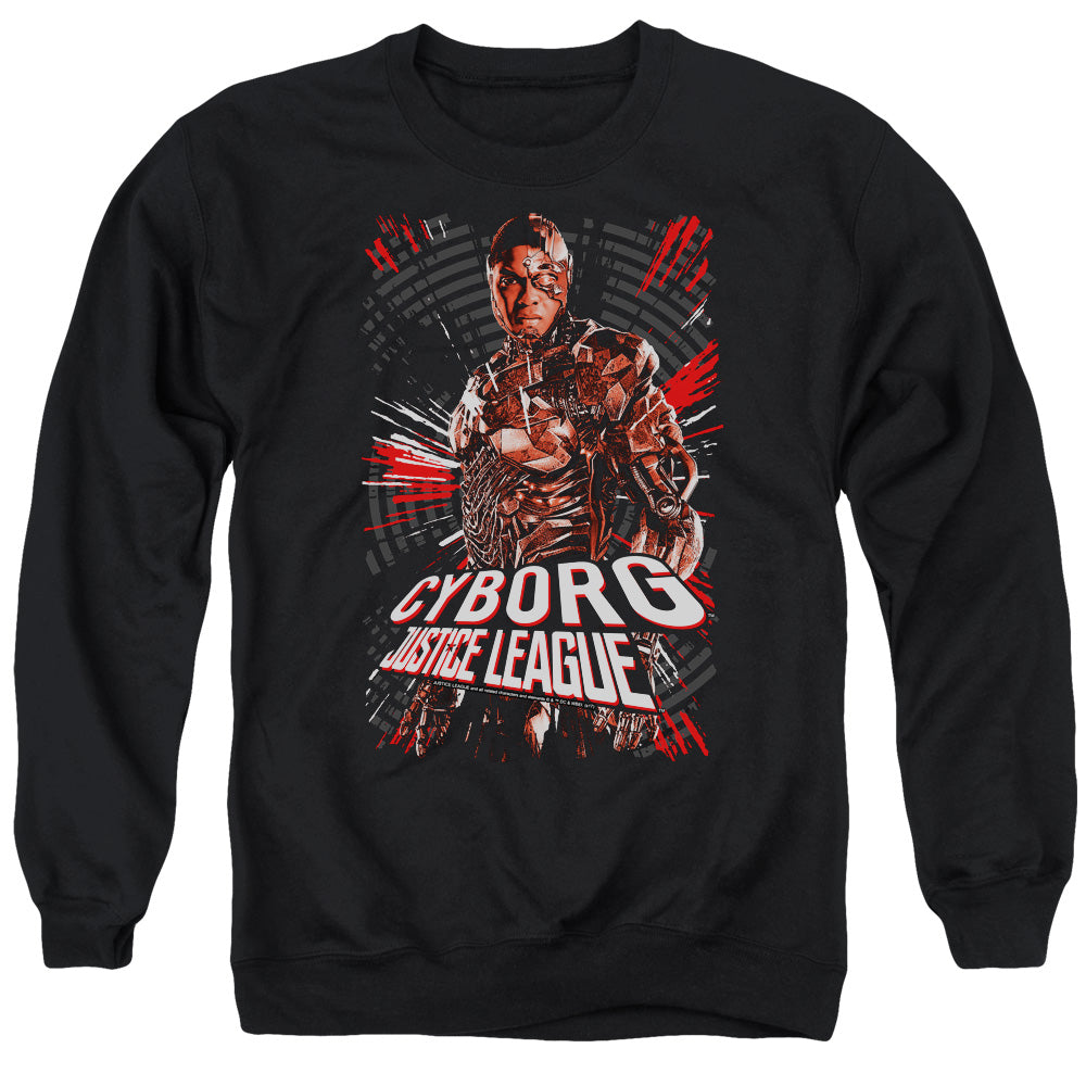 Justice League Movie Cyborg Mens Crewneck Sweatshirt Black
