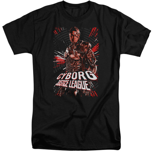 Justice League Movie Cyborg Mens Tall T Shirt Black