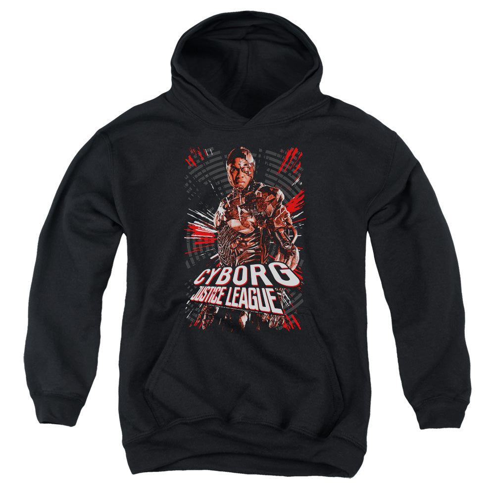 Justice League Movie Cyborg Kids Youth Hoodie Black