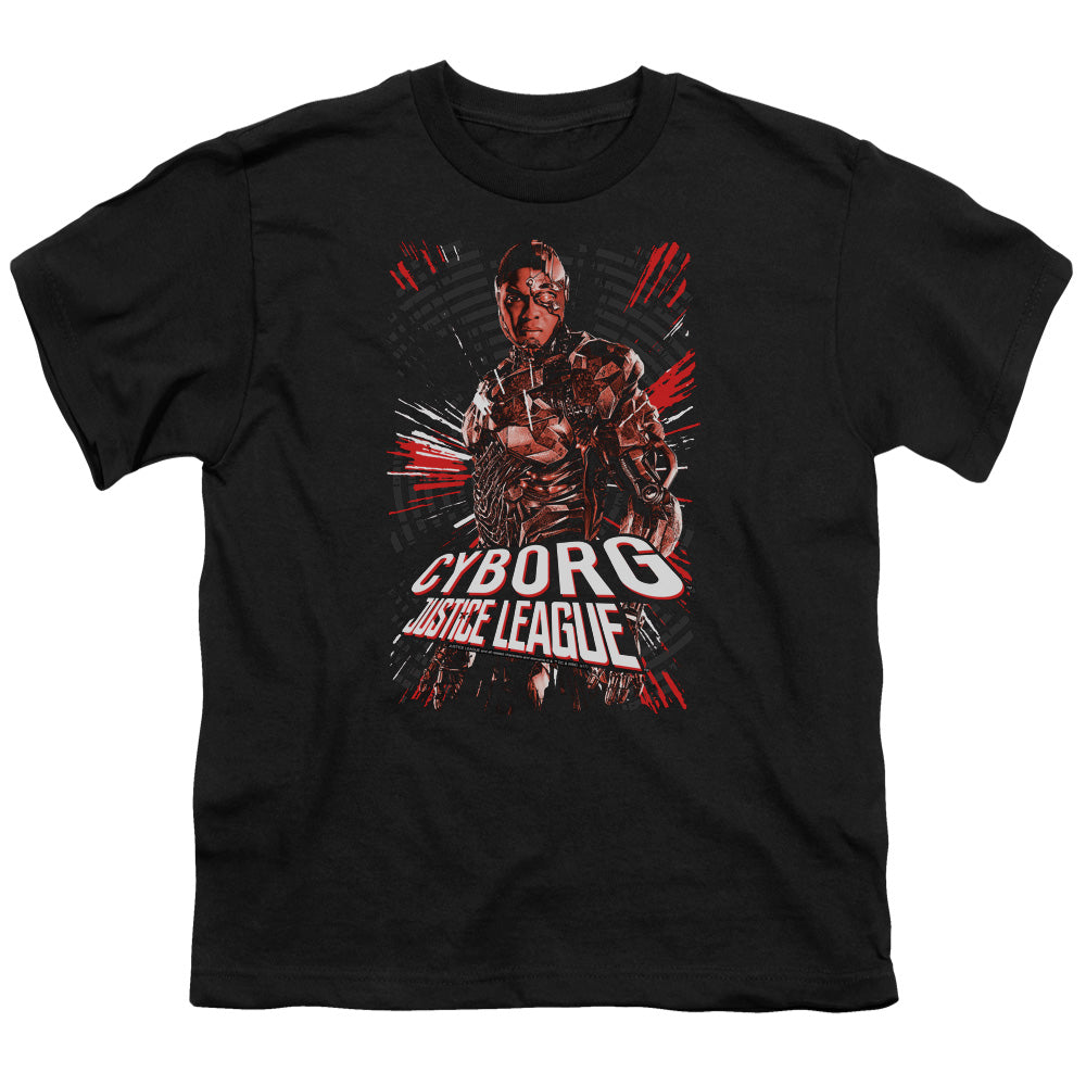 Justice League Movie Cyborg Kids Youth T Shirt Black