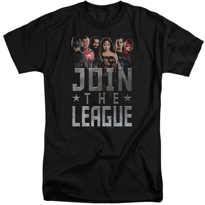 Justice League Movie Join The League Mens Tall T Shirt Black Officially Licensed
