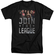 Load image into Gallery viewer, Justice League Movie Join The League Mens Tall T Shirt Black