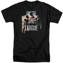 Load image into Gallery viewer, Justice League Movie Dawn Mens Tall T Shirt Black