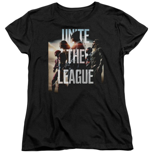 Justice League Movie Dawn Womens T Shirt Black