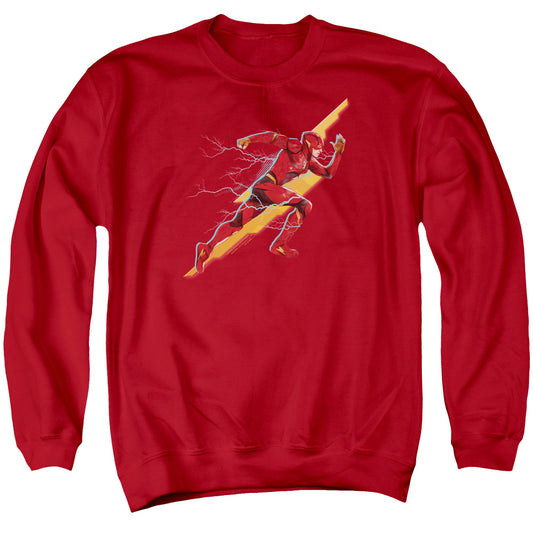 Justice League Movie Flash Forward Mens Crewneck Sweatshirt Red