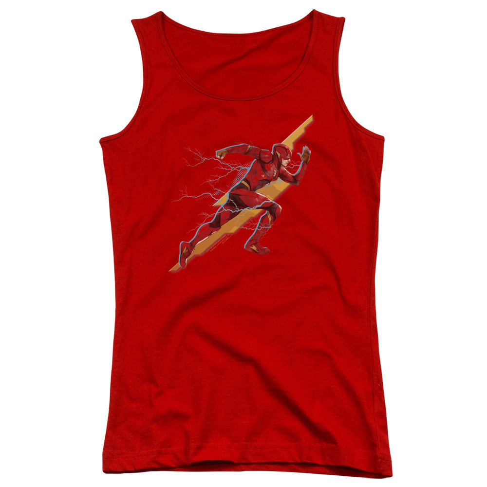 Justice League Movie Flash Forward Womens Tank Top Shirt Red