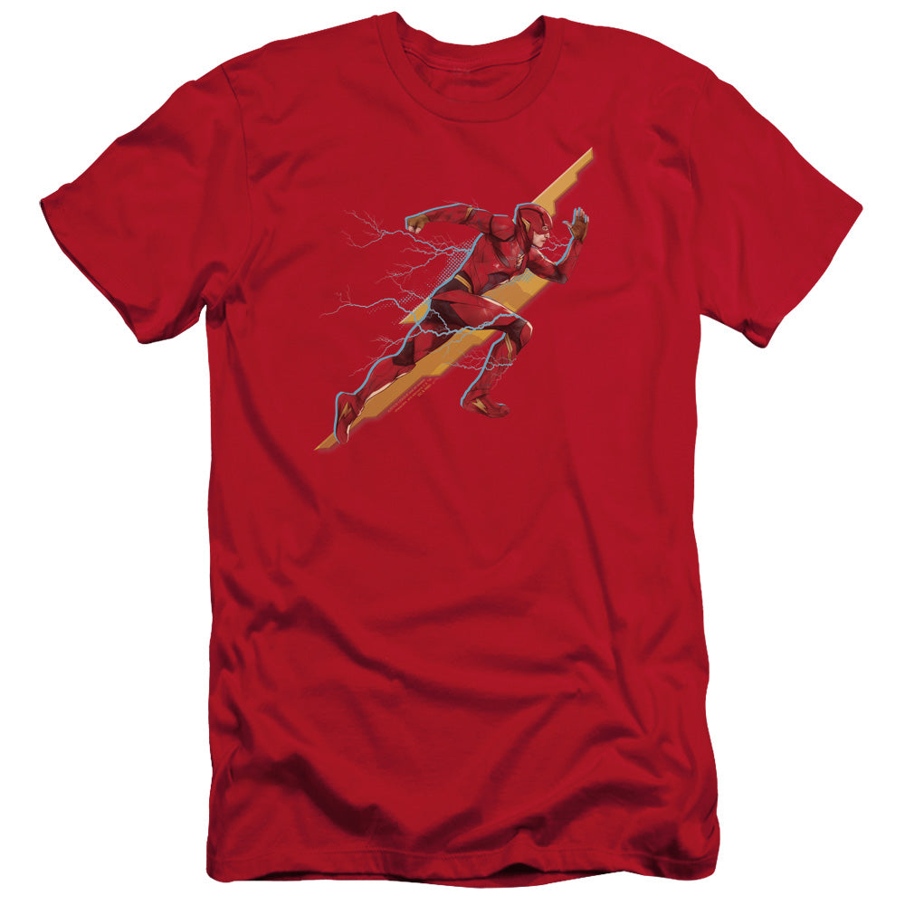 Justice League Movie Flash Forward Slim Fit Mens T Shirt Red