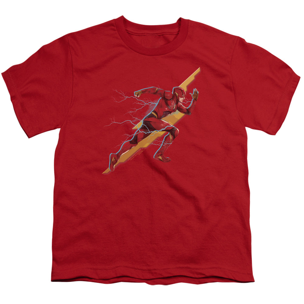 Justice League Movie Flash Forward Kids Youth T Shirt Red