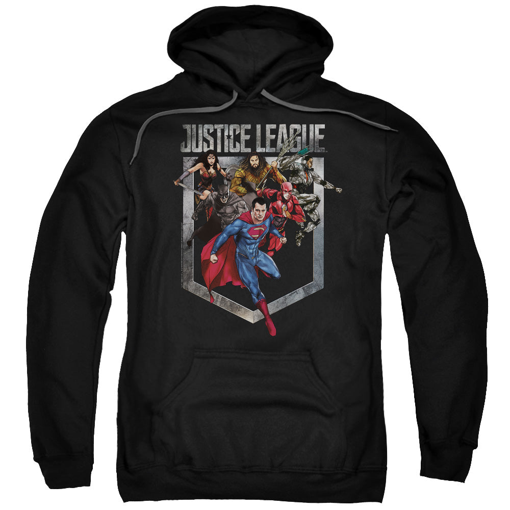 Justice League Movie Charge Mens Hoodie Black
