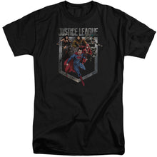 Load image into Gallery viewer, Justice League Movie Charge Mens Tall T Shirt Black