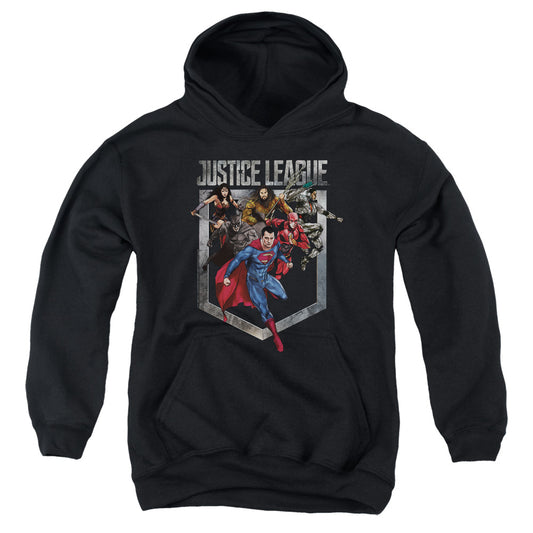 Justice League Movie Charge Kids Youth Hoodie Black