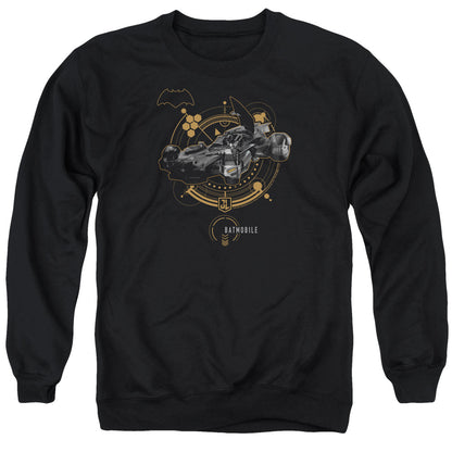 Justice League Movie Batmobile Mens Crewneck Sweatshirt Black