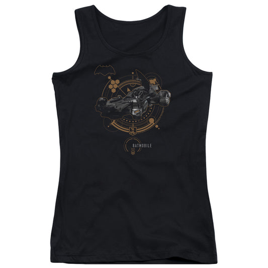 Justice League Movie Batmobile Womens Tank Top Shirt Black