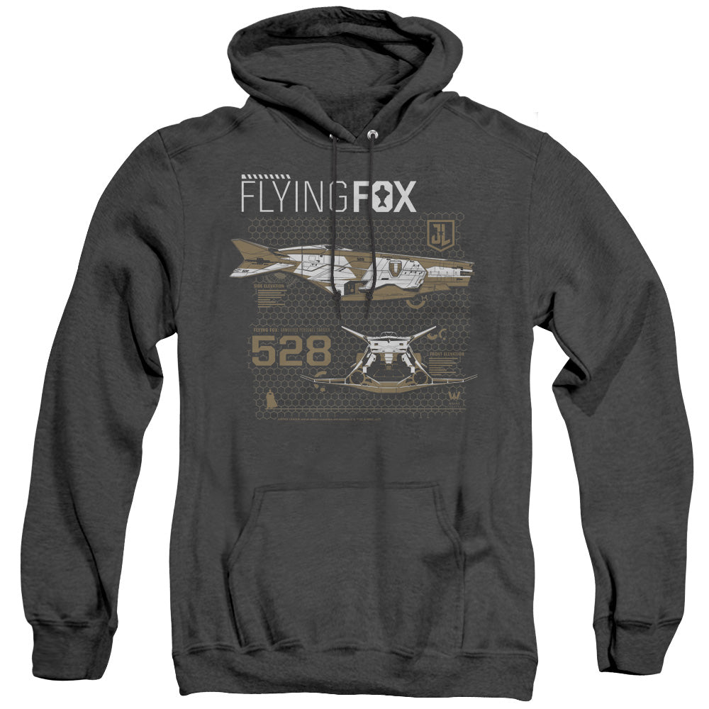 Justice League Movie Flying Fox Mens Heather Hoodie Black Officially Licensed